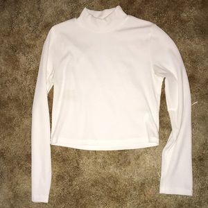White Long Sleeve Crop Top